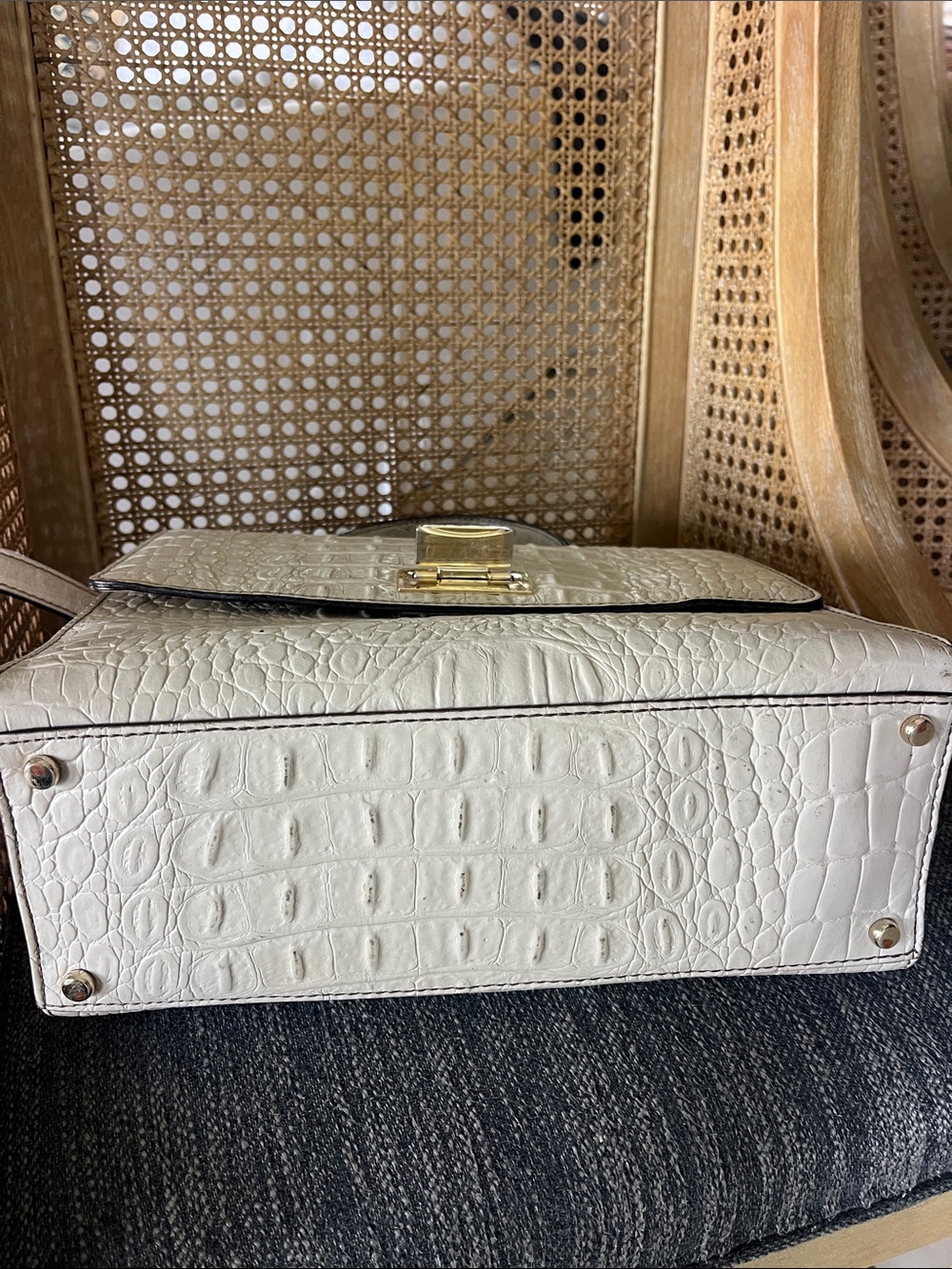Kate Spade knightsbridge Doris gray crocodile embossed leather Crossbody - Picture 14 of 15